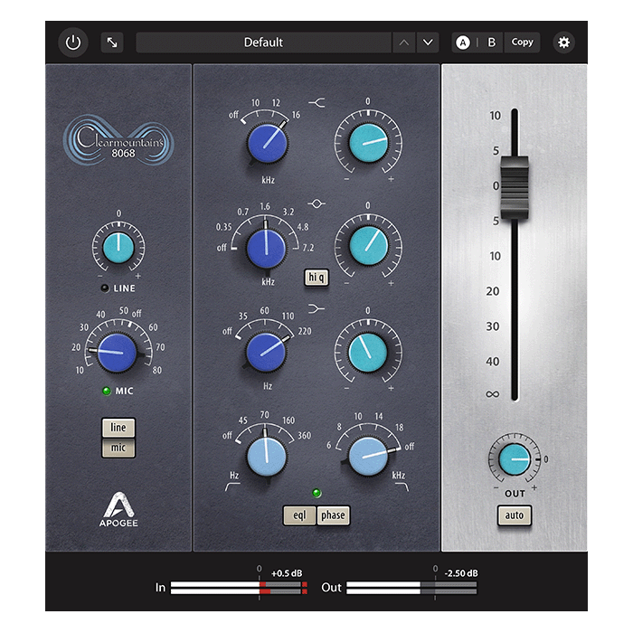 Clearmountain's 8068 plugin default state.