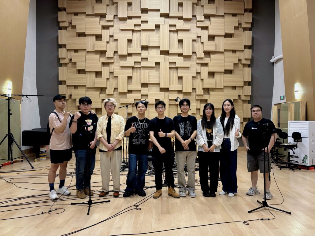 Producer Chen Chunjie with the Band at Beijing Film School